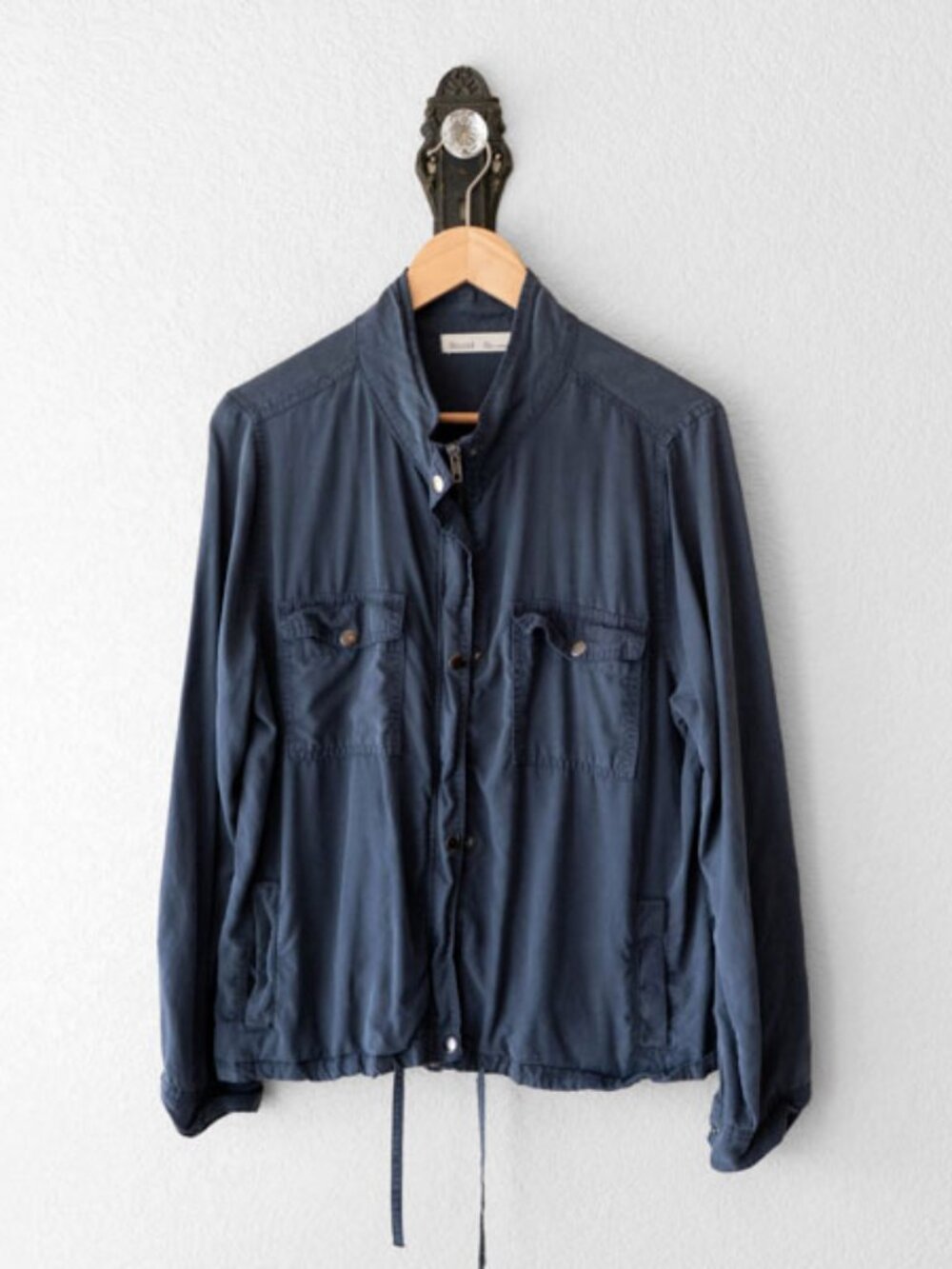 Be Cool Tencel Utility Jacket Blue Lightweight Military Cargo Jacket L